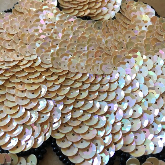 50’s POODLE Champagne  Sequin 9.5" Applique Vintage  NOS - Picture 6 of 9